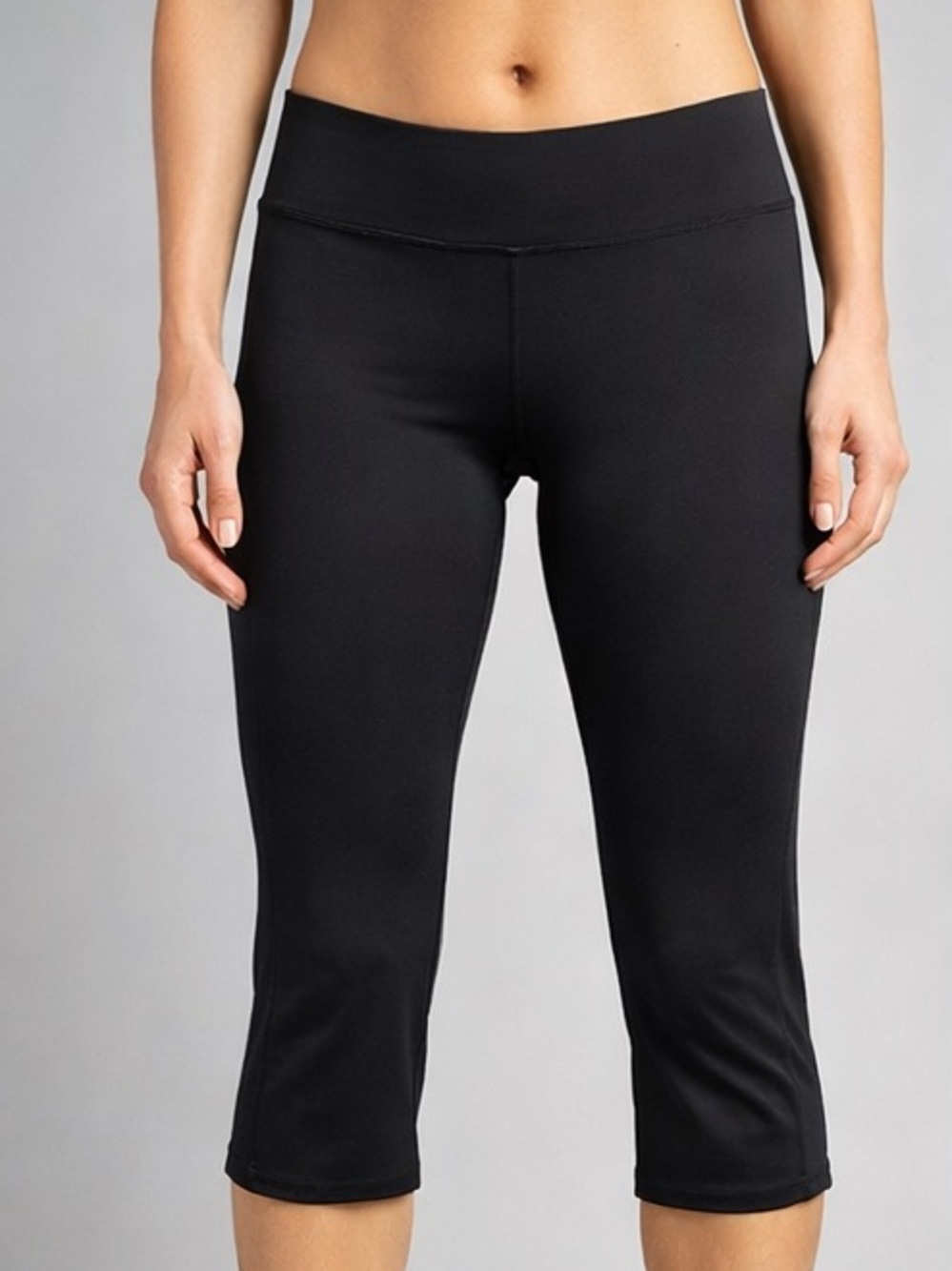 Under Armour HeatGear Black Cropped Leggings Capris Medium MD Wide Waistband